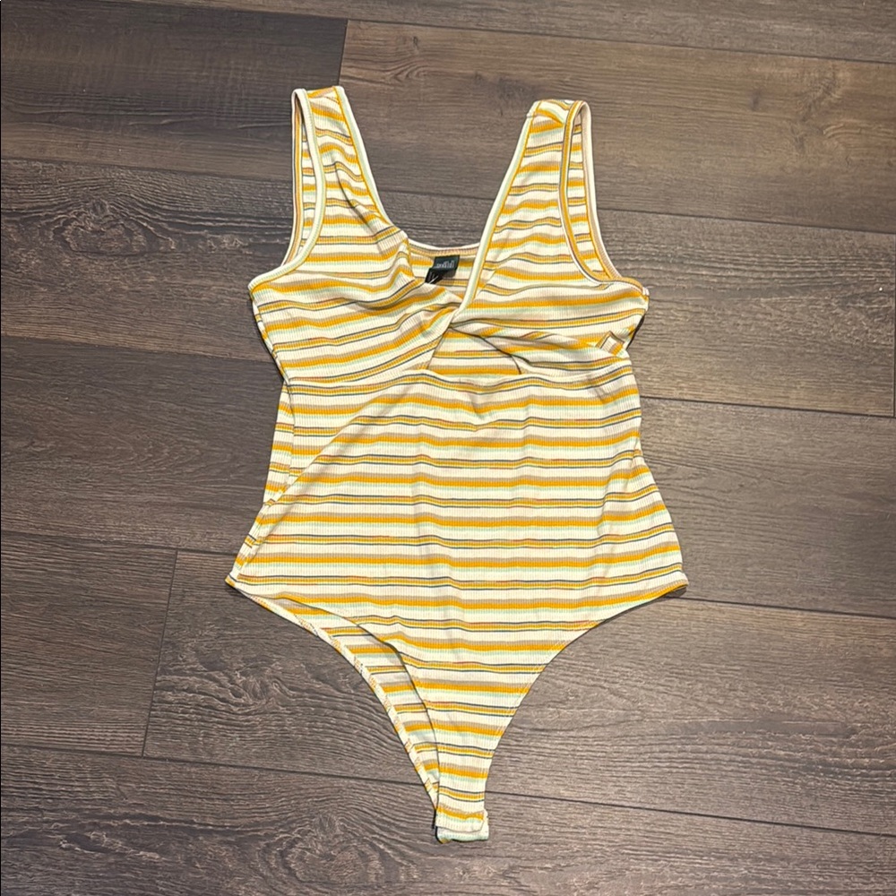 B4 Wild Fable Women’s MediumColorful Striped Top Bodysuit